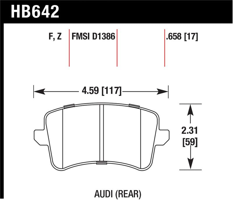 HAWK HPS 5.0 Brake Pad Sets - Hawk 2009-2014 Audi A4 HPS 5.0 Rear Brake Pads