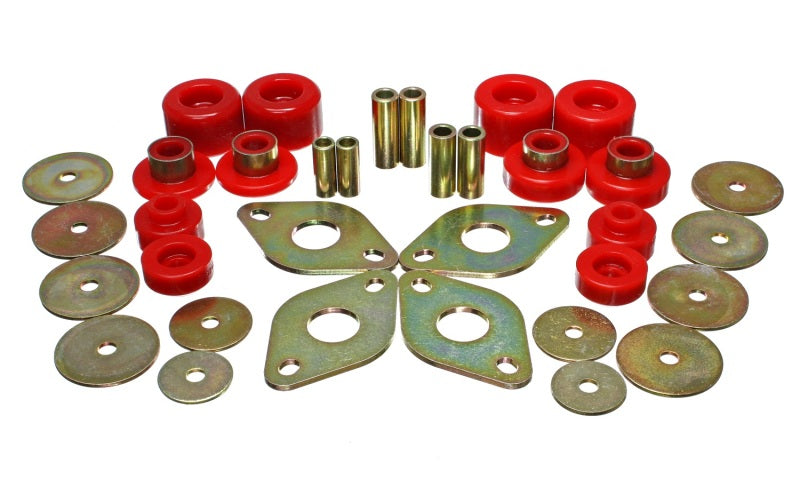 ES Body Mounts - Red - Energy Suspension 01-04 Toyota Pickup 2WD/4WD (Exc T-100/Tundra) Red Body Cab Mount Set