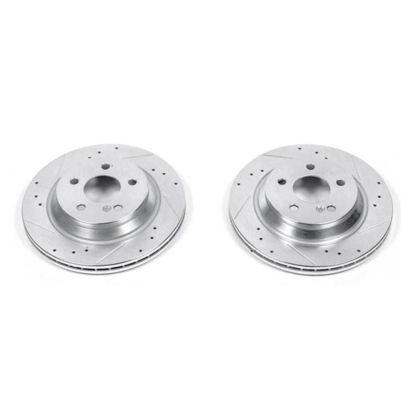 PSB Evolution Drill/Slot Rotor - Power Stop 99-03 Mercedes-Benz CL500 Rear Evolution Drilled & Slotted Rotors - Pair
