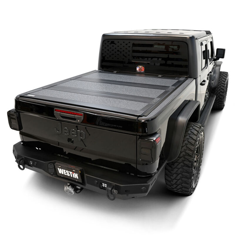WES Hard Tri-Fold Tonneau Covers - Westin 20-26 Jeep Gladiator JT 4WD 5ft. Bed Hard Tri-Fold Tonneau Cover - Black