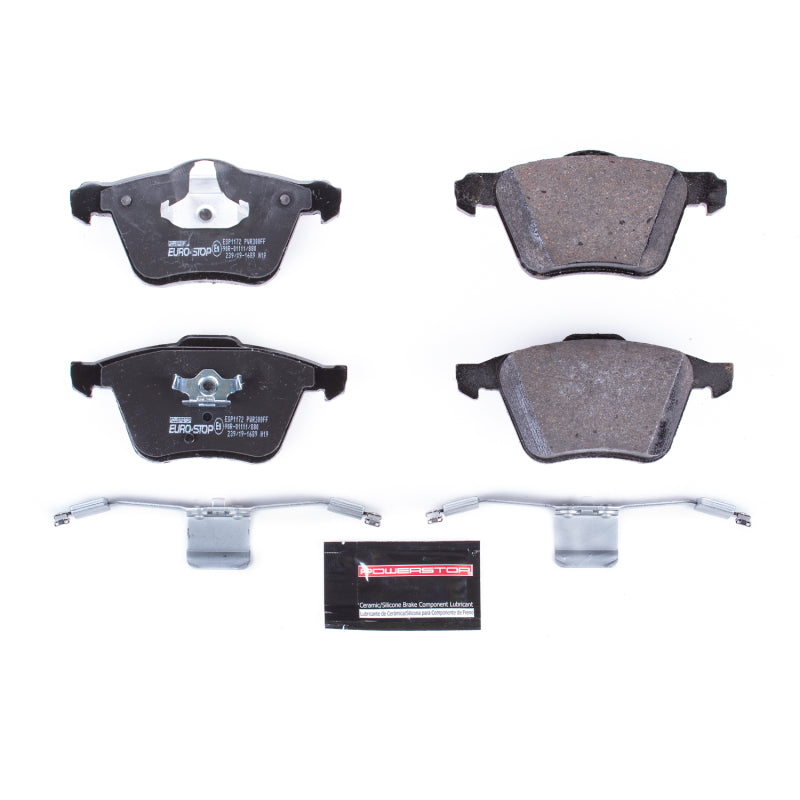 PSB Euro-Stop Brake Pads - Power Stop 10-14 Volvo XC90 Euro-Stop ECE-R90 Front Brake Pads