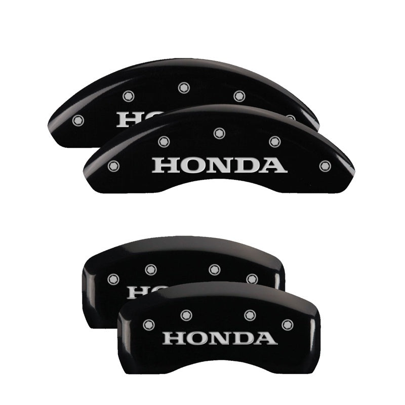 MGP Caliper Covers 4 Logo - MGP 4 Caliper Covers Engraved Front & Rear Honda Black finish silver ch