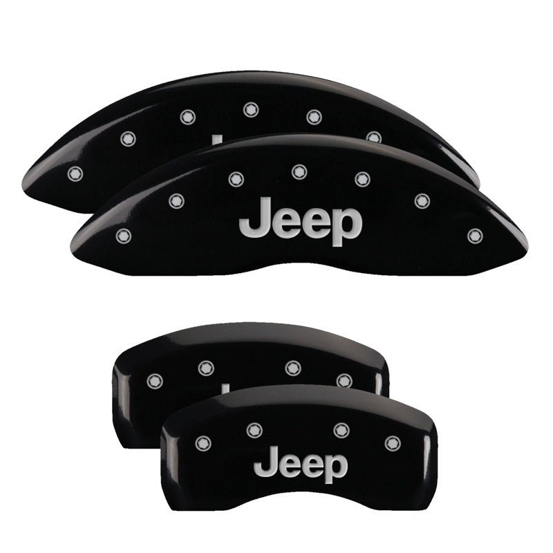 MGP Caliper Covers 4 Logo - MGP 4 Caliper Covers Engraved Front & Rear JEEP Black finish silver ch