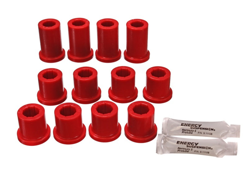 ES Spring/Shackle Bush - Red - Energy Suspension 84-85 Toyota 4Runner 2 & 4WD Red Front Leaf Spring Bushing Set