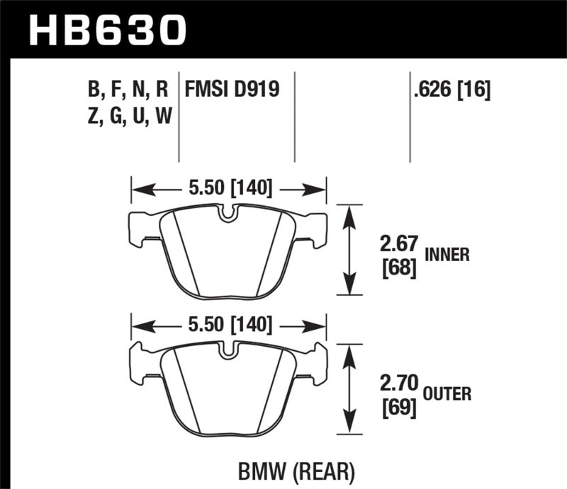 HAWK HPS Brake Pad Sets - Hawk 02-11 BMW (Various) HPS Street Rear Brake Pads