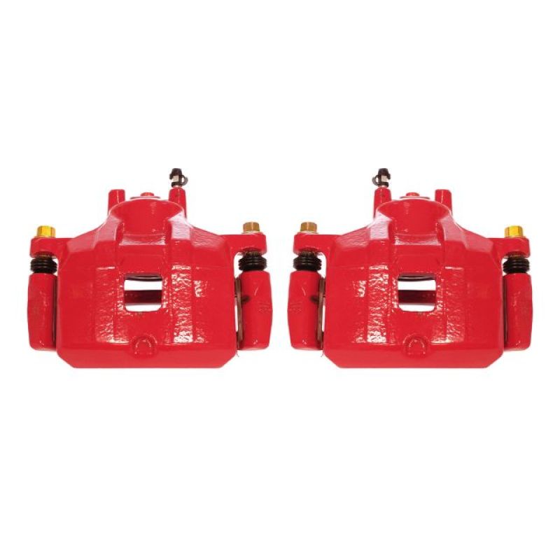 PSB Red Calipers - Power Stop 08-17 Mitsubishi Lancer Front Red Calipers w/Brackets - Pair