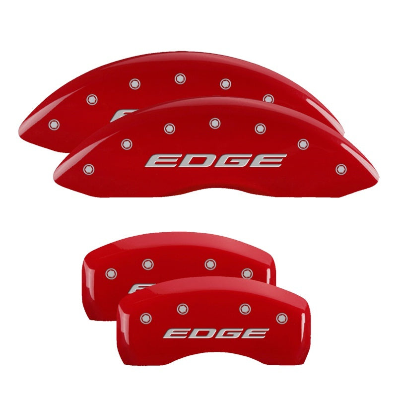MGP Caliper Covers 4 Logo - MGP 4 Caliper Covers Engraved Front & Rear EDGE/2015 Red finish silver ch