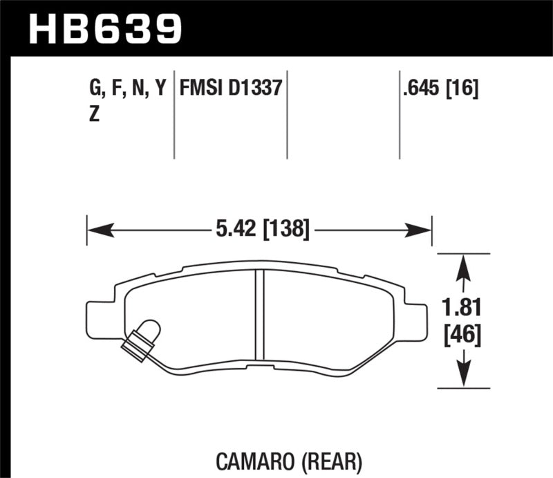 HAWK HPS 5.0 Brake Pad Sets - Hawk 2008-14 Cadillac CTS / 10-15 Chevy Camaro HPS 5.0 Rear Brake Pads