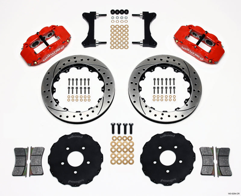 WIL Superlite Brake Kit - Wilwood Narrow Superlite 6R Front Hat Kit 13.06in Drilled Red Mitsubishi EVO VIII