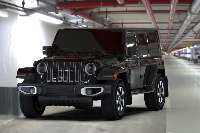 RAL UR Blk Flap/Rd Logo - Rally Armor 18-25 Jeep JL Wrangler Black UR Mud Flap w/Red Logo