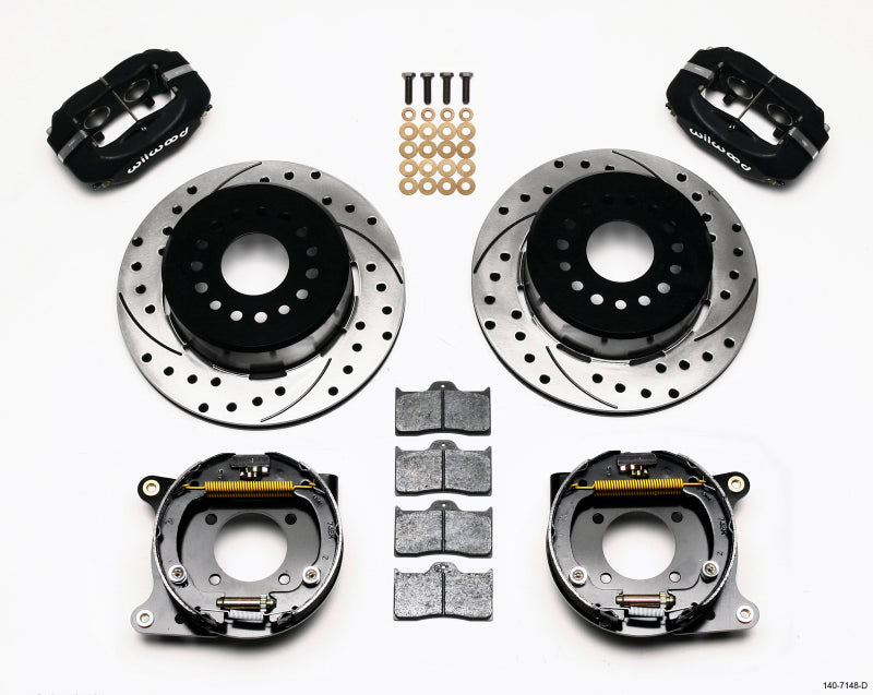 WIL Dynalite Brake Kit - Wilwood Forged Dynalite P/S Park Brake Kit Drilled 93-97 Camaro/Firebird