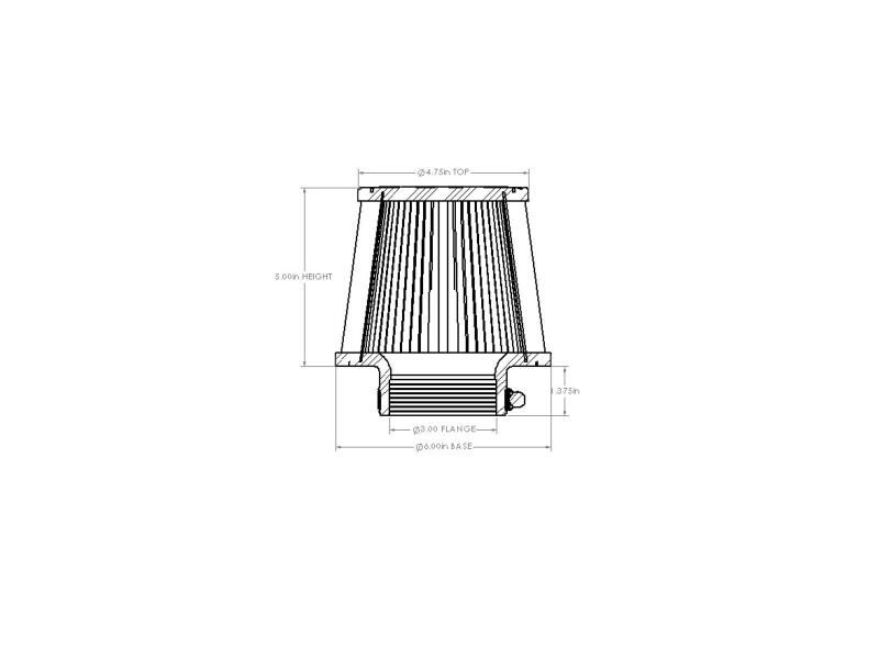 AFE Universal D2 Dura Dry Air Filter - aFe POWER Universal Clamp-On Air Filter w/ D2 Dura-Dry Media - 3in F x 6in B x 4-3/4in T x 5in H
