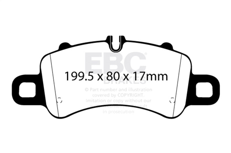 EBC Yellowstuff Brake Pad Sets - EBC 2016+ Porsche Boxster 718 (Iron Rotors Only) 2.5L Turbo Yellowstuff Front Brake Pads