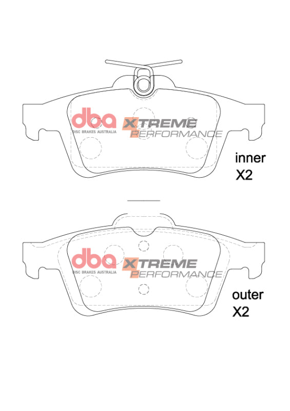 DBA XP Performance Brake Pads - DBA 12-19 Ford Focus ST XP Performance Rear Brake Pads