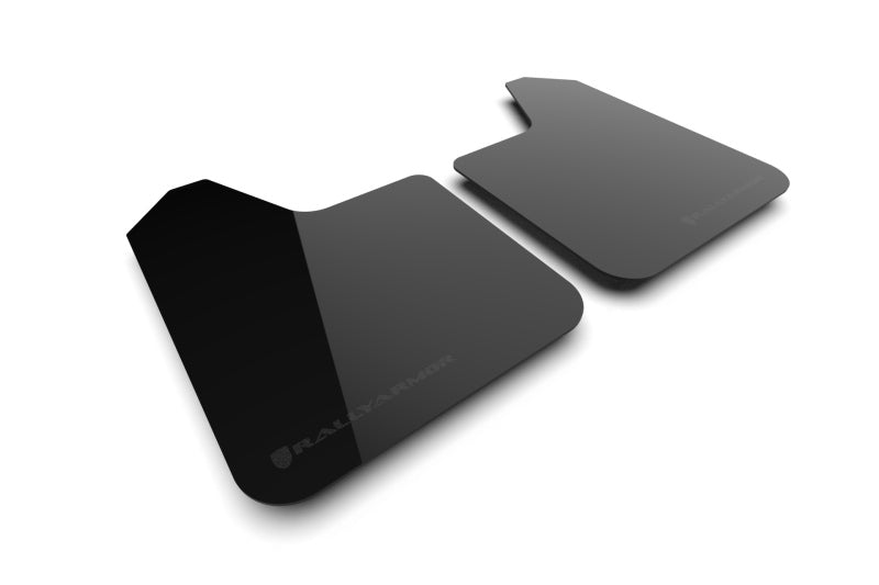 RAL UR Blk Flap/Met. Blk Logo - Rally Armor Universal UR Black Mud Flap w/ Metallic Black Logo - Pair
