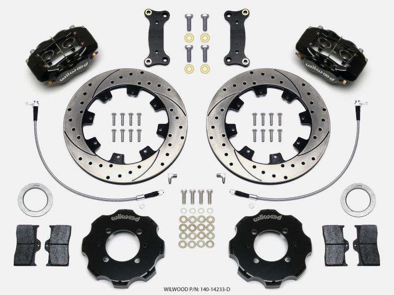 WIL Dynalite Brake Kit - Wilwood Forged Dynalite Front Hat Kit 12.19in Drilled 2016-Up Mazda MX5 Miata w/ Lines