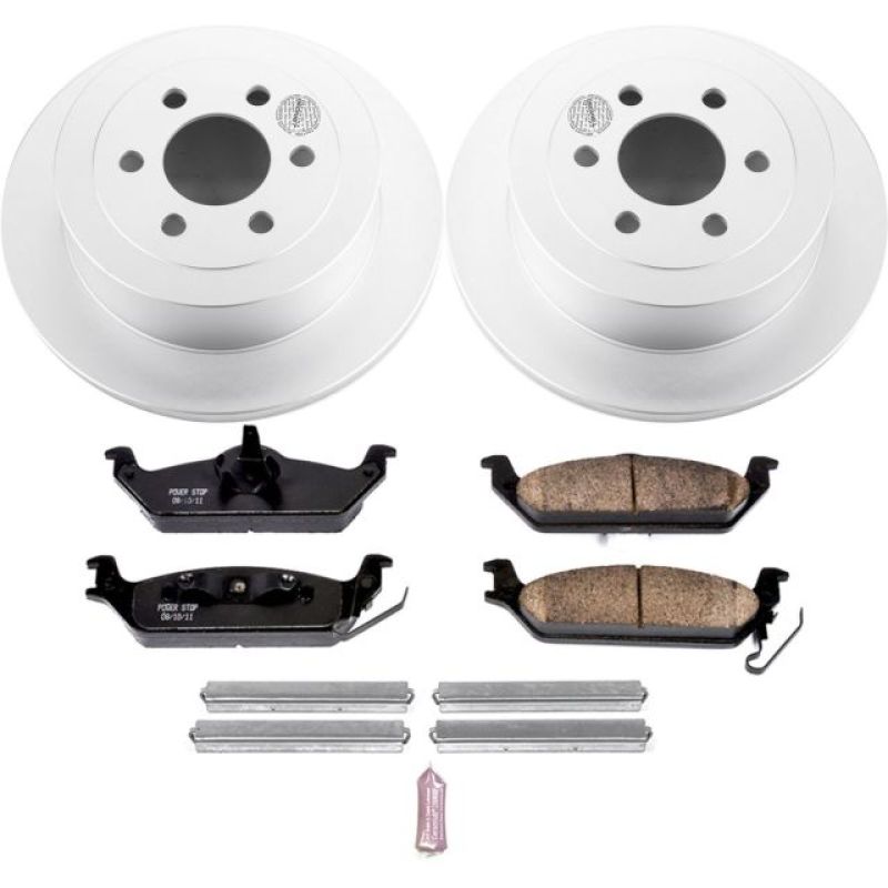 PSB Z17 Evolution Coated Kit - Power Stop 03-04 Dodge Dakota Rear Z17 Evolution Geomet Coated Brake Kit