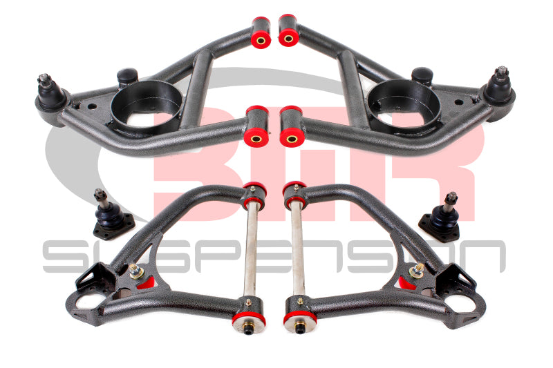BMR Control Arms - BMR 67-69 1st Gen F-Body Upper And Lower A-Arm Kit - Black Hammertone