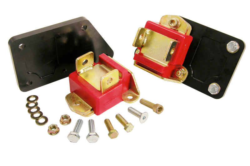PRO Engine Mounts - Red - Prothane Chevy LS1 Motor Mount Adapter Kit - Type B - Red
