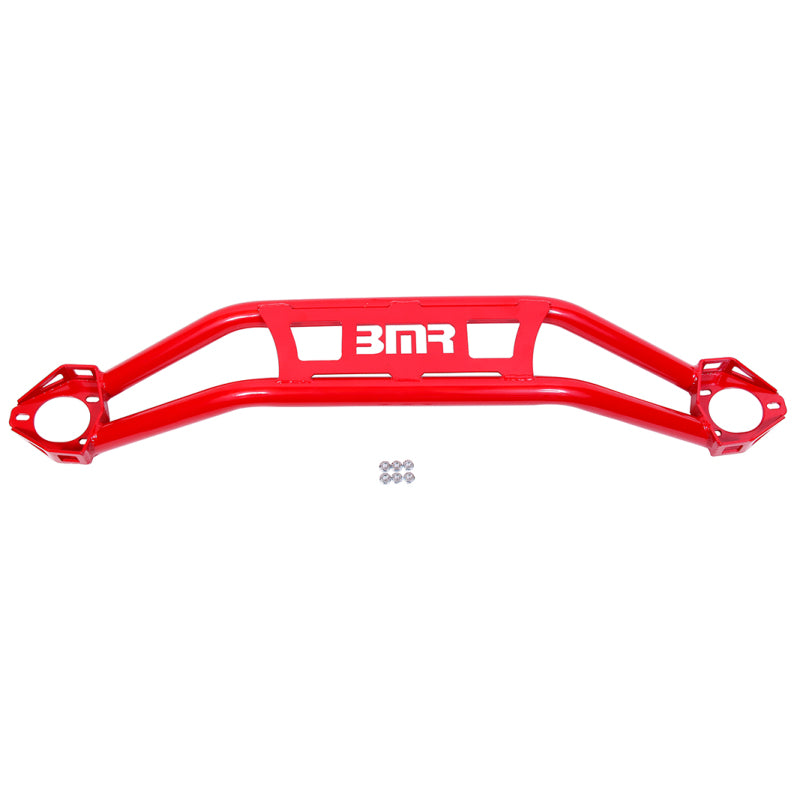 BMR Strut Tower Braces - BMR 08-18 Dodge Challenger Front Strut Tower Brace - Red (Twin Tube Design)
