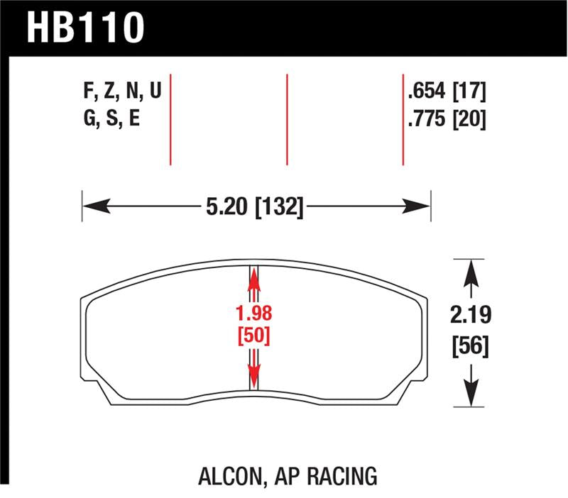 HAWK HP+ Brake Pad Sets - Hawk AP CP5200 Caliper HP+ Street Brake Pads
