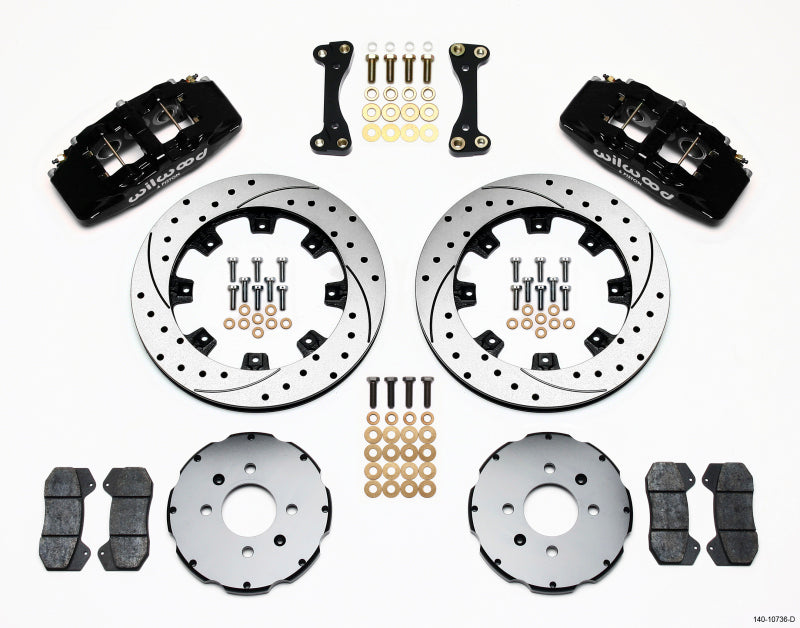 WIL Dynapro Brake Kit - Wilwood Dynapro 6 Front Hat Kit 12.19in Drilled 90-99 Civic w/240 mm Disc