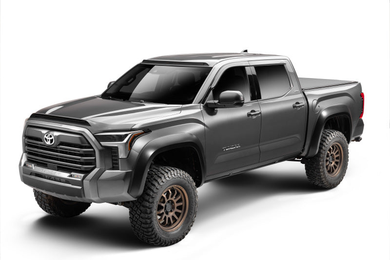 GOR RealTruck VoltStep Running Boards - RealTruck 22-24 Toyota Tundra DC 4dr VoltStep Electric Running Board Kit (No Drill) - Tex. Blk