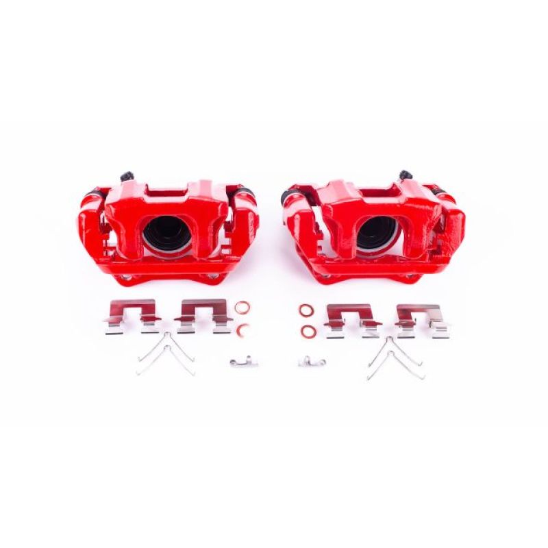 PSB Red Calipers - Power Stop 14-16 Acura MDX Rear Red Calipers w/Brackets - Pair