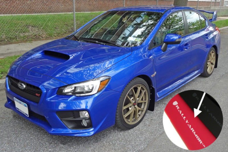 RAL UR Red Flap/Wht Logo - Rally Armor 15-21 Subaru WRX/STI Red UR Mud Flap w/White Logo
