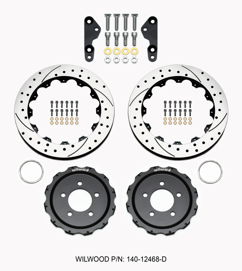 WIL Rotor Kit - Wilwood Pro-Matrix Rear Kit Drilled 05-12 Mustang GT (2pc Hat/Rtr)