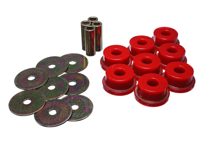 ES Subframe Bushings - Red - Energy Suspension 05-09 Subaru Legacy Rear Subframe Bushing Set - Red
