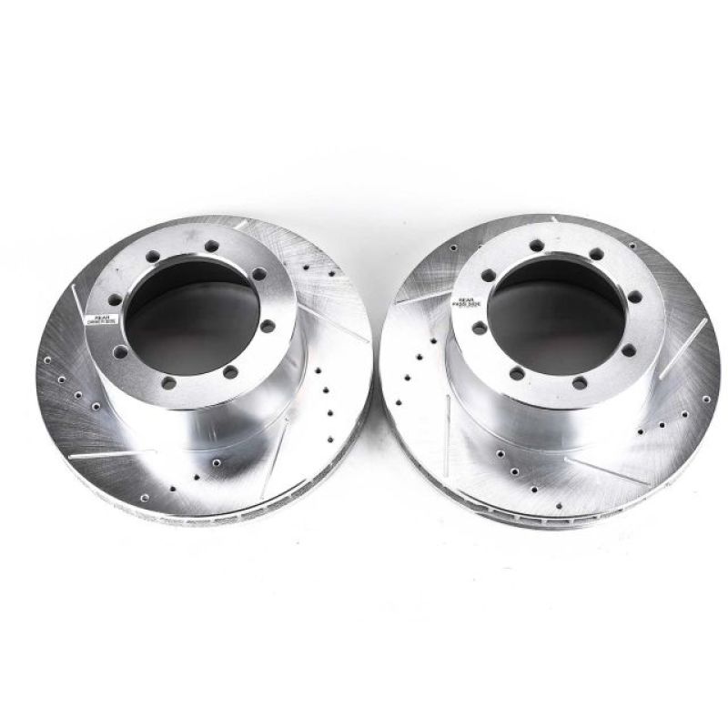 PSB Evolution Drill/Slot Rotor - Power Stop 00-02 Ford E-450 Super Duty Rear Evolution Drilled & Slotted Rotors - Pair