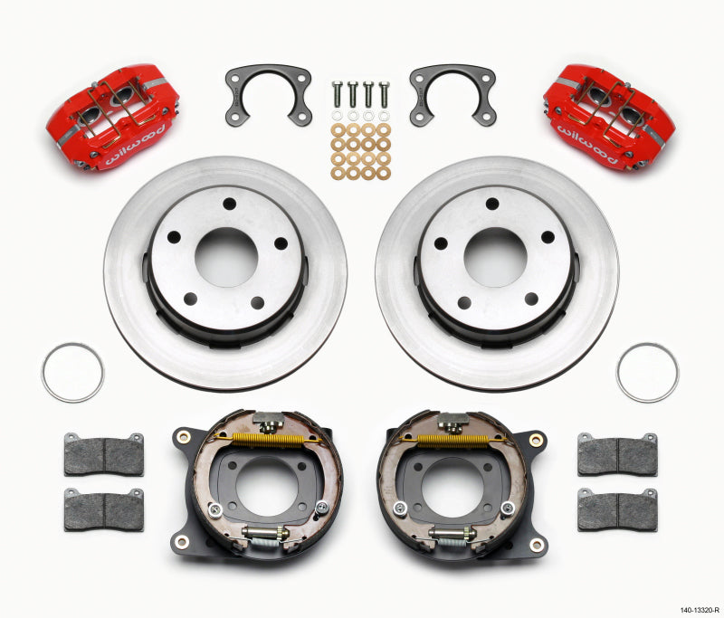 WIL Dynapro Brake Kit - Wilwood Dynapro Lug Mount P/S Park Brake Kit Red Small Ford 2.36in Off Bronco 5 x 5.50