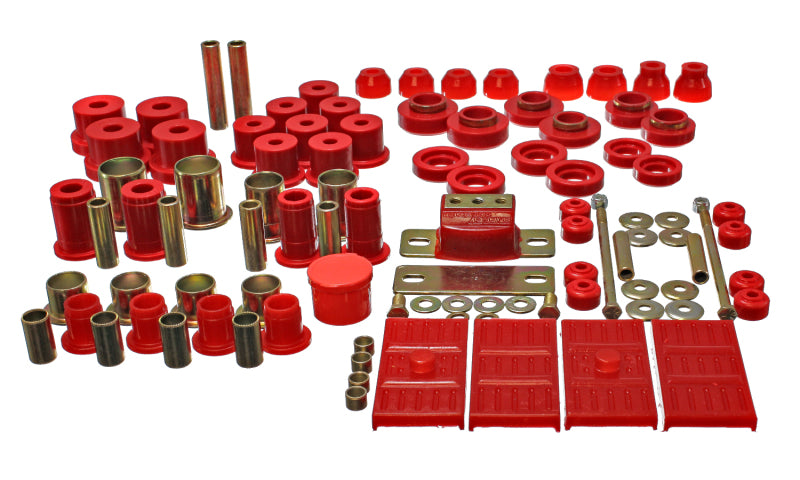 ES Hyper-Flex Sets - Red - Energy Suspension 67-69 Chevrolet Camaro (w/mono leaf springs) Red Hyper-flex Master Bushing Set