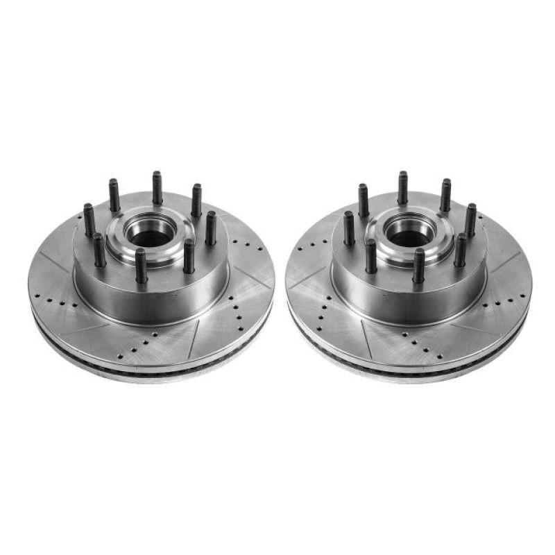 PSB Evolution Drill/Slot Rotor - Power Stop 13-22 Ford F-350 Super Duty Front Drilled & Slotted Rotor - Pair