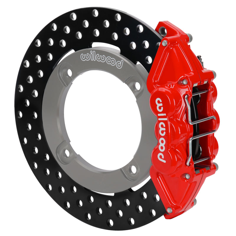WIL UTV Big Brake Kits - Wilwood 19-22 Honda Talon 1000 Red 4-Piston Rear Kit 11.25in - Drilled Rotors