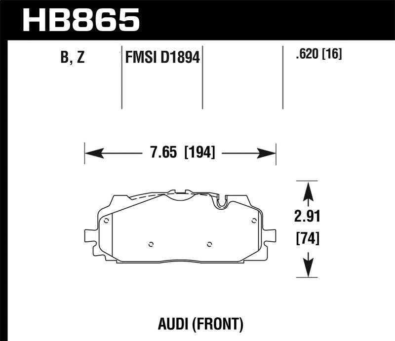 HAWK HPS 5.0 Brake Pad Sets - Hawk 18-19 Audi S5 HPS 5.0 Front Brake Pads
