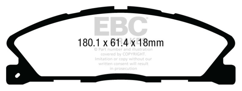 EBC Ultimax2 Brake Pad Sets - EBC 2013+ Lincoln MKT 3.5L Twin Turbo Ultimax2 Front Brake Pads