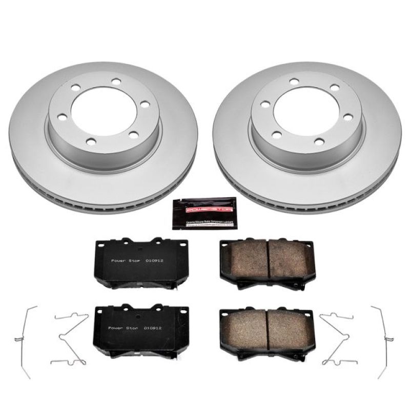 PSB Z17 Evolution Coated Kit - Power Stop 01-02 Toyota Sequoia Front Z17 Evolution Geomet Coated Brake Kit