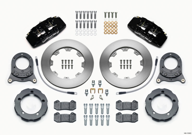 WIL Dynapro Brake Kit - Wilwood Dynapro 6 Front Hat Kit 11.75in Rotor 66-75 Ford Bronco Dana 30/44 w/Lines