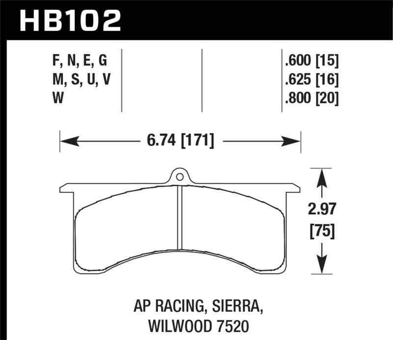 HAWK DTC-30 Brake Pad Sets - Hawk AP Racing 6 / Wilwood DTC-30 Brake Pads