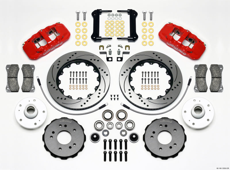 WIL Aero Brake Kit - Wilwood AERO6 Front Truck Kit 14.25in Drill Red 97-03 Ford F150