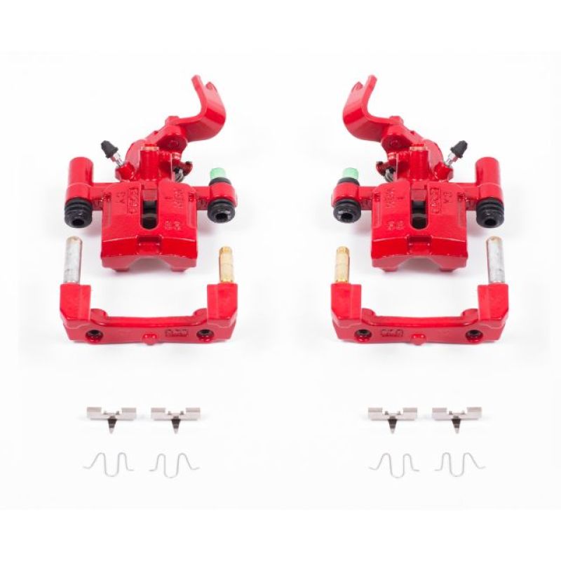 PSB Red Calipers - Power Stop 90-93 Mazda Miata Rear Red Calipers w/Brackets - Pair