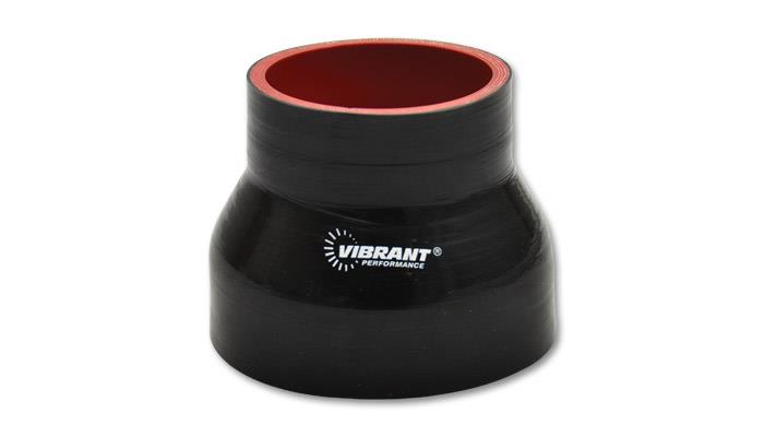 VIB 4 Ply Hoses - Vibrant 4 Ply Reinforced Silicone Transition Connector - 2.5in I.D. x 3in I.D. x 3in long (BLACK)