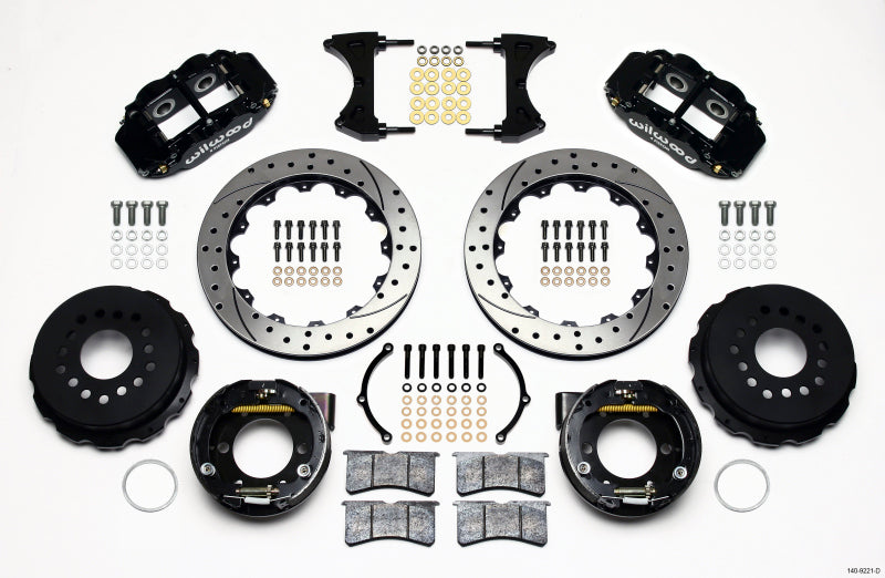 WIL Superlite Brake Kit - Wilwood Narrow Superlite 4R Rear P-Brk Kit 12.88in Drilled 2005-2014 Mustang