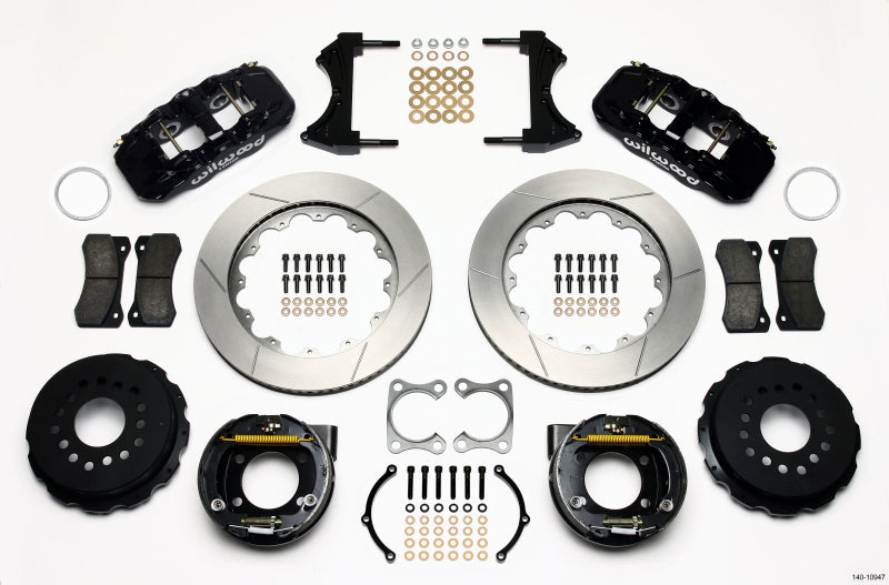 WIL Aero Brake Kit - Wilwood AERO4 Rear P-Brake Kit 14.00in Big Ford Old Style 2.36in Offset