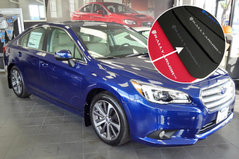 RAL UR Blk Flap/Grey Logo - Rally Armor 15-19 Subaru Legacy Black UR Mud Flap w/ Grey Logo
