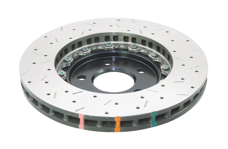 DBA 5000 Slot&Drill Rotors - DBA 05-10 Ford Mustang GT / 11-13 V6 Front Drilled & Slotted 5000 Series 2 Piece Rotor w/ Black Hat