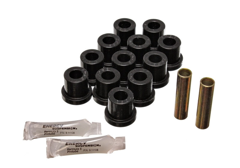 ES Spring/Shackle Bush - Black - Energy Suspension 55 Chevy Bel Air Black Rear Leaf Spring Bushing Set
