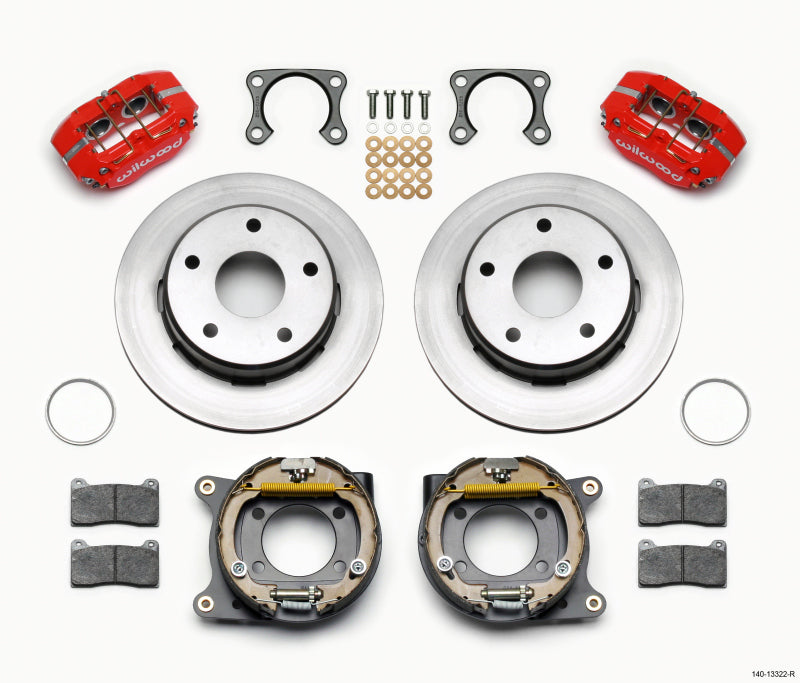 WIL Dynapro Brake Kit - Wilwood Dynapro Lug Mount P/S Park Brake Kit Red Big Ford 2.36in Off Bronco 5 x 5.50